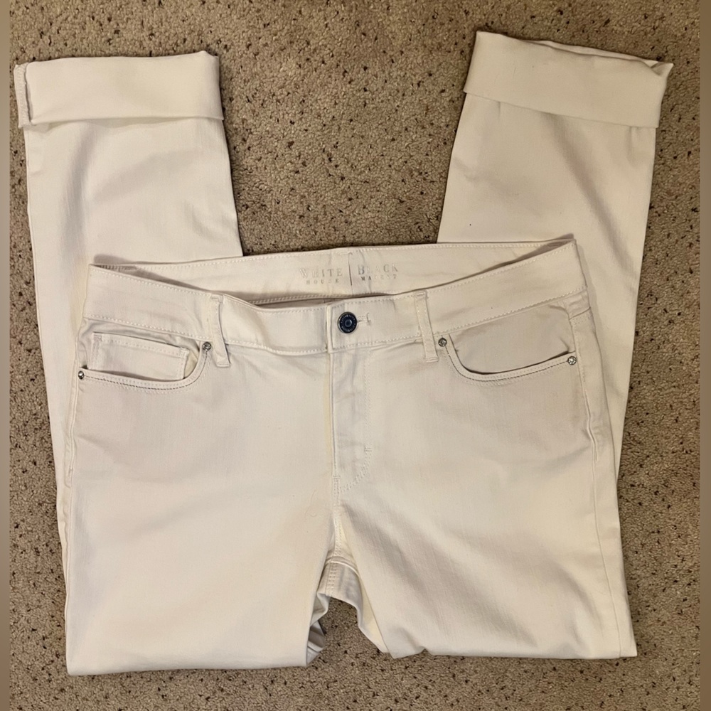 White House Black Market White Slim Stretch Jean/Rolled Crop Size 6 - Picture 5 of 12